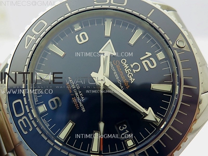 Planet Ocean 43.5mm Blue Ceramic Bezel SS SCF 1:1 Best Edition Blue Dial on SS Bracelet A8900